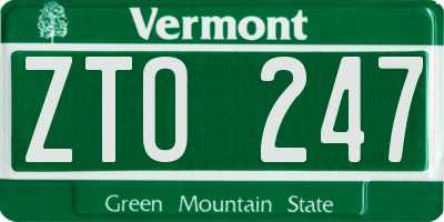 VT license plate ZTO247