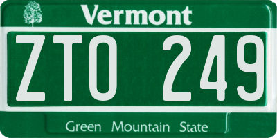 VT license plate ZTO249
