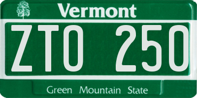 VT license plate ZTO250