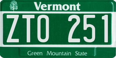 VT license plate ZTO251