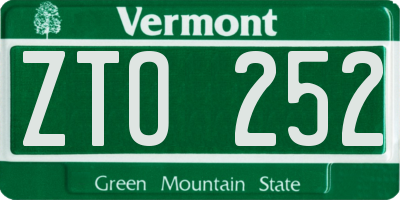 VT license plate ZTO252
