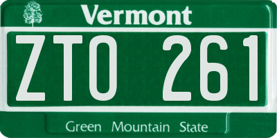 VT license plate ZTO261