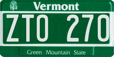VT license plate ZTO270