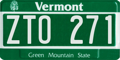 VT license plate ZTO271