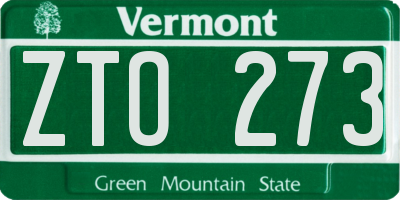 VT license plate ZTO273