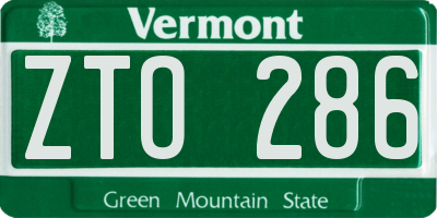VT license plate ZTO286