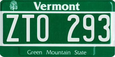 VT license plate ZTO293