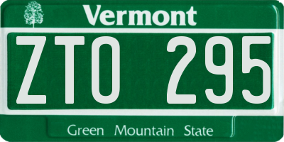 VT license plate ZTO295