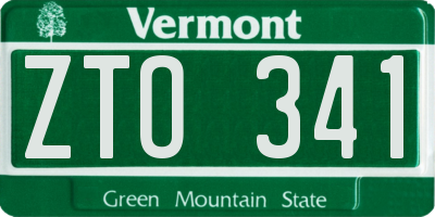 VT license plate ZTO341