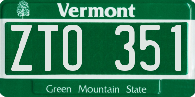 VT license plate ZTO351