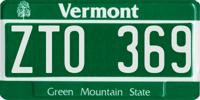 VT license plate ZTO369