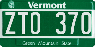 VT license plate ZTO370