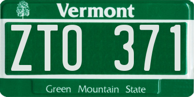 VT license plate ZTO371