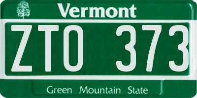 VT license plate ZTO373