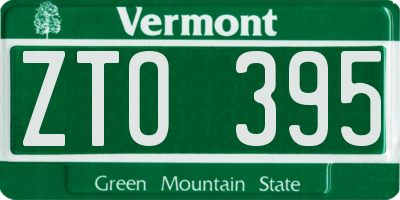 VT license plate ZTO395
