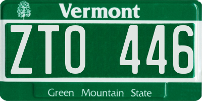 VT license plate ZTO446