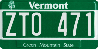 VT license plate ZTO471