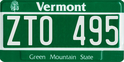 VT license plate ZTO495