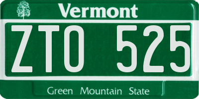 VT license plate ZTO525