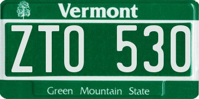 VT license plate ZTO530