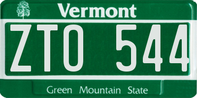 VT license plate ZTO544