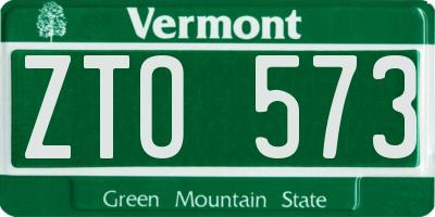 VT license plate ZTO573