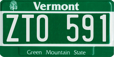 VT license plate ZTO591