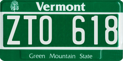 VT license plate ZTO618
