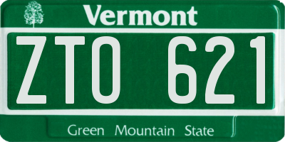 VT license plate ZTO621