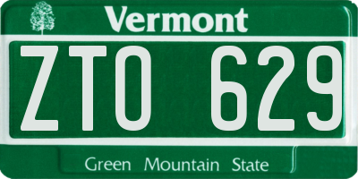 VT license plate ZTO629