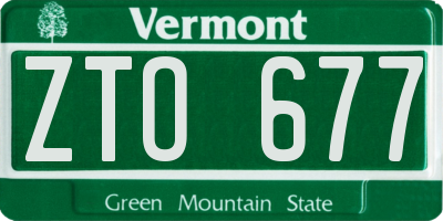 VT license plate ZTO677