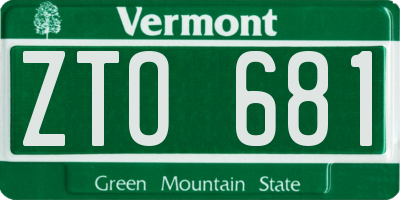 VT license plate ZTO681