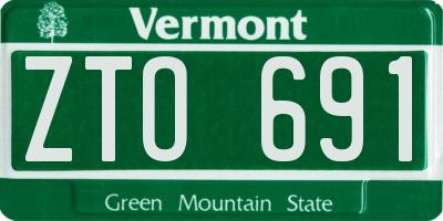 VT license plate ZTO691
