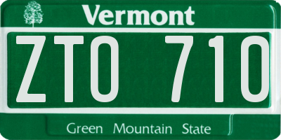 VT license plate ZTO710