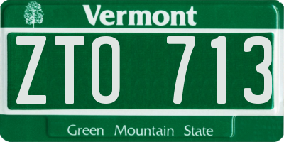 VT license plate ZTO713