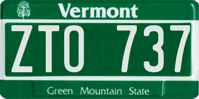 VT license plate ZTO737