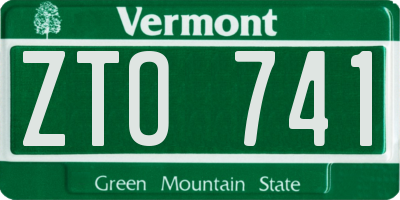 VT license plate ZTO741