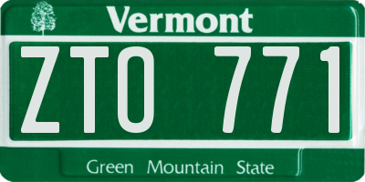 VT license plate ZTO771