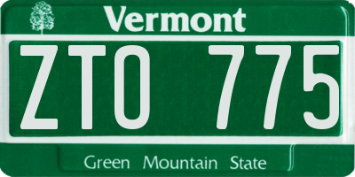 VT license plate ZTO775