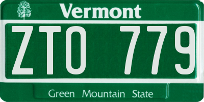 VT license plate ZTO779