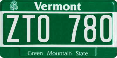 VT license plate ZTO780