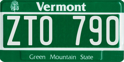 VT license plate ZTO790