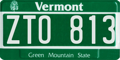 VT license plate ZTO813