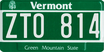 VT license plate ZTO814