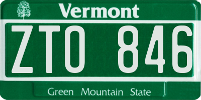 VT license plate ZTO846