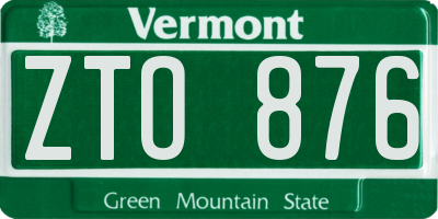 VT license plate ZTO876