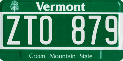 VT license plate ZTO879