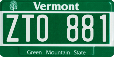 VT license plate ZTO881