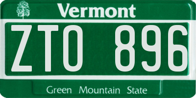 VT license plate ZTO896