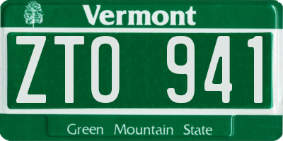 VT license plate ZTO941